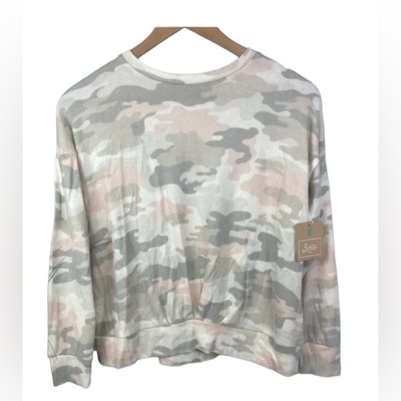 NWT Bixby Nomad Women’s Pastel Camouflage Soft Knit Brushed Crewneck SzL - Picture 11 of 12